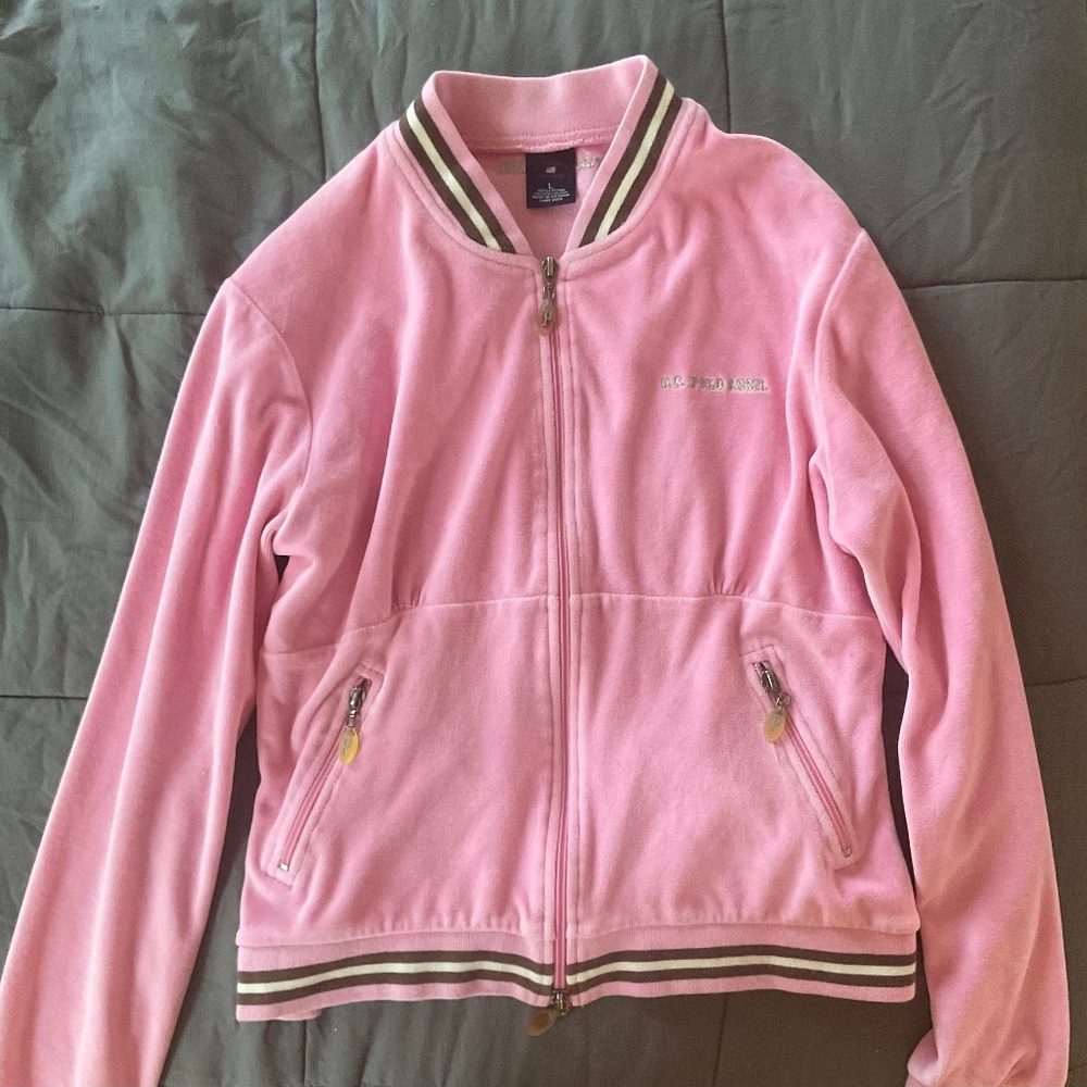 Vintage U.S Polo Assn. Track Jacket Velour/Velvet “Pink & Brown”